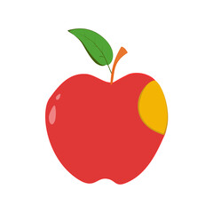 Set of ripe red apples with leaves. Apple icons isolated on white background.




