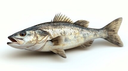 Fototapeta premium Striped Bass Fish: A Detailed 3D Render