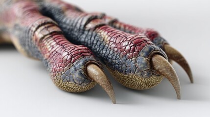 Obraz premium Photorealistic raptor foot on white surface