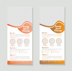 Beauty salon and spa center rack card template design 