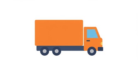 Stylized delivery truck illustration for logistics and transportation concepts
