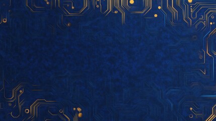 Abstract Blue Technology Background with Circuit Patterns and Design