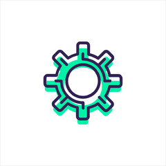 blue gear icon