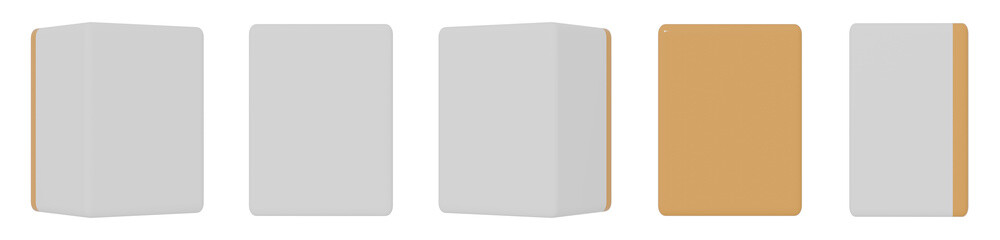 5方向から見たハクの麻雀牌の3DCGイラスト