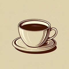 Obraz premium Illustration of a cup of coffee part 2 
