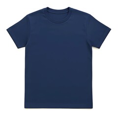 Naklejka premium Navy blue color plain blank t-shirt mockup 