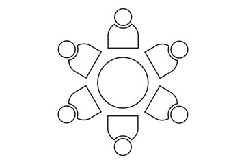Meeting room icon isolated on white background. Conference symbol modern, simple, vector, icon for website design, mobile app. Vector Illustration.