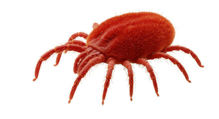 Red dust mite illustration isolated on white background