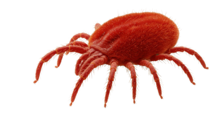 Red dust mite illustration isolated on white background