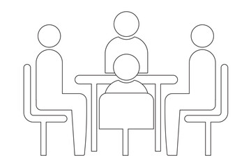 Meeting room icon isolated on white background. Conference symbol modern, simple, vector, icon for website design, mobile app. Vector Illustration.