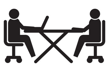 Meeting icon line vector illustration. People talk icon simple vector. Business group. Speak meeting. 