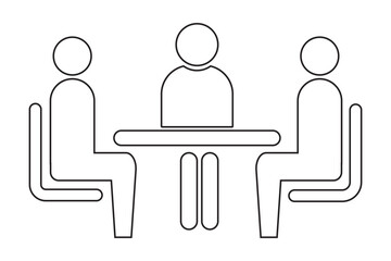Meeting icon committee template sign and symbol.  Business group. 