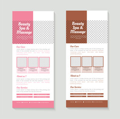 Beauty salon and spa center rack card template design 