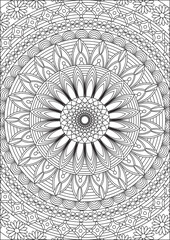 Mandala Outline Coloring Page Vector