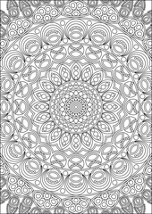 Zen Tangle Art Mandala Coloring Page Vector