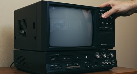 Turning on an Old Television with a Vcr Combo