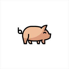 vector illustration of a pig