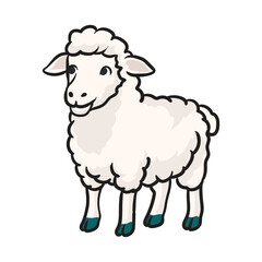 cute cartoon style sheep vector