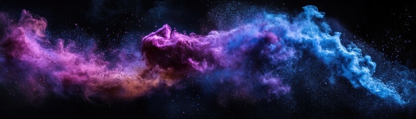 Obraz premium Vibrant cosmic dust swirling in space.