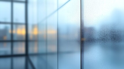 Fototapeta premium Blurred Frosted Glass Window with Minimal Shadows and Reflections - Ideal for Elegant and Clean Aesthetic Designs