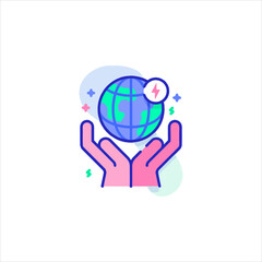 hand holding globe