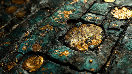 A side angle 4K shot reveals an incredibly detailed 3D background with unique textures and realistic gold accents, creating a visually stunning design element.