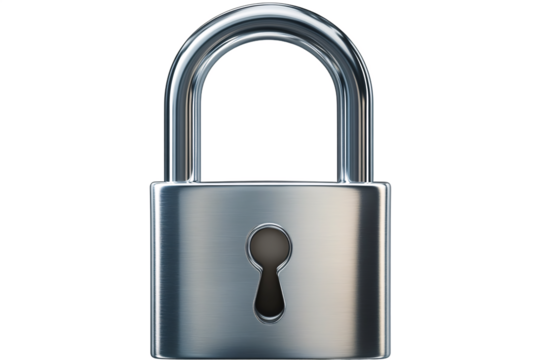 Secure Steel Padlock Symbol for Privacy Data Protection and Safety