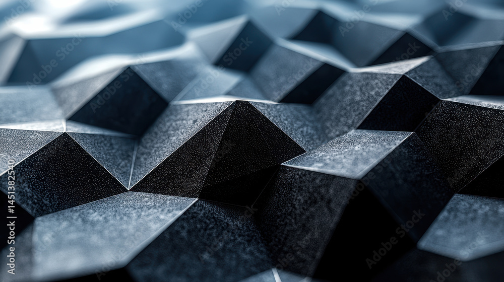 Poster abstract geometric background shows realistic 4k detail with polygon composition and a textured surf