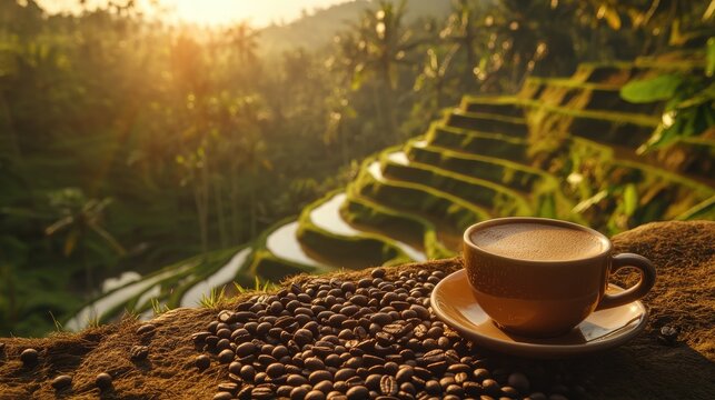 Indonesian Sunrise Coffee: A cup of joe with a breathtaking view of Bali's rice terraces