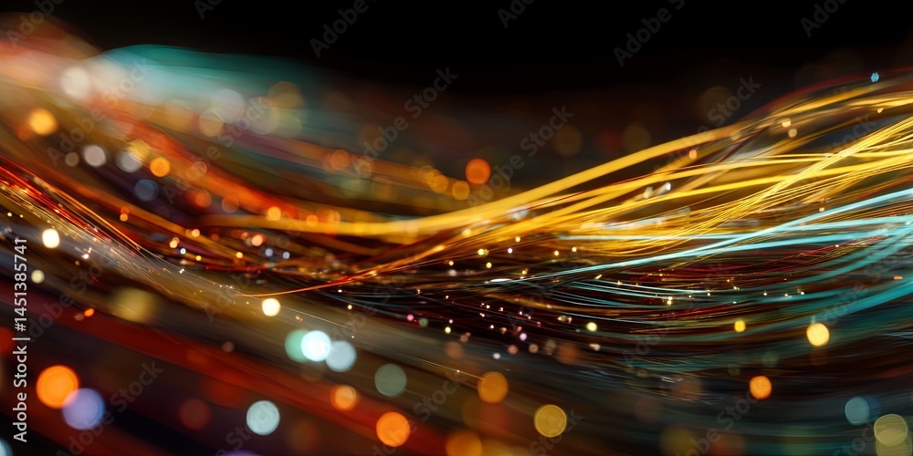 Poster Abstract Digital Flow of Colorful Data Streams Merging into a Bright Visual Representation of Information Transfer and Connectivity