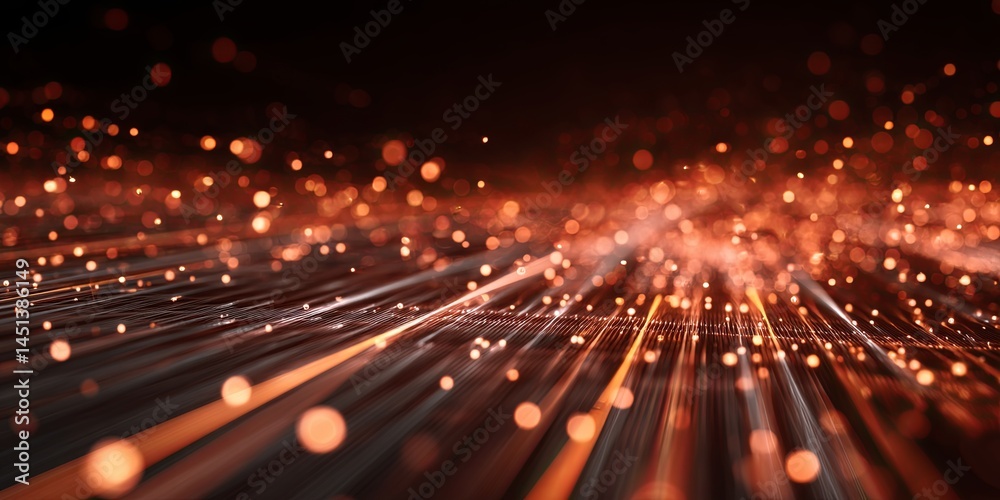 Poster Abstract Digital Technology Background with Glowing Lines and Data Connections in a Futuristic Cyber Environment