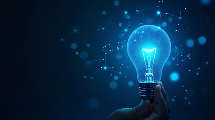 3D illustration of light bulb and connecting wire.Inventions and ideas