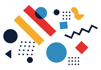 Geometric Composition with Overlapping Shapes and Contrasting Colors Modern Design