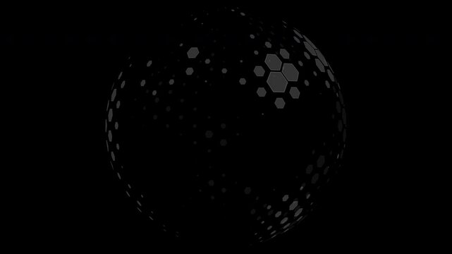 Abstract Spherical force field. Glass transparent protection sphere shield with hexagonal pattern, symbolizing protection, energy, and advanced technology. Protection and safety concept. 