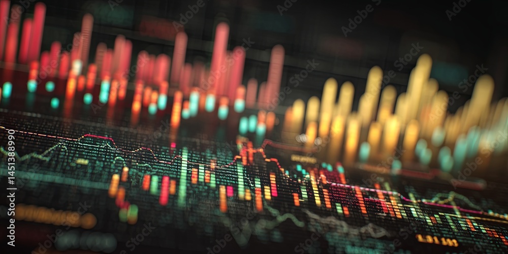 Poster Advanced Data Visualization with Colorful Graphs and Charts for Analytics in a High-Tech Business Environment