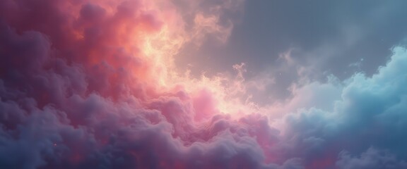 Obraz premium Dramatic Cloudscape with Vibrant Colors and Textural Depth: A Captivating Celestial Display