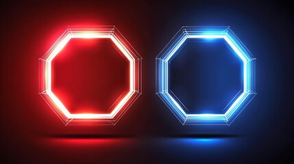 Neon octagons graphic design