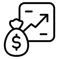 Financial increase Line Icon