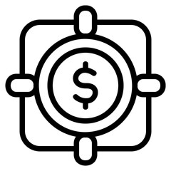 Money target Line Icon