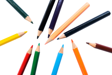 set of colored pencils isolated