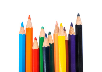 colored pencils isolated on white background
