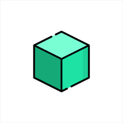 3d green cube