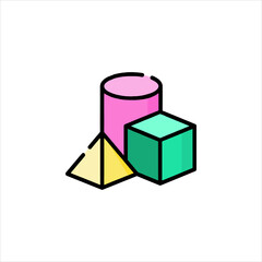 3d render of a stack of cubes