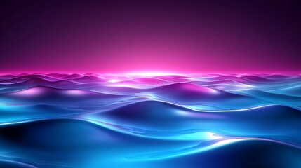 Fototapeta premium Neon Waves Sunset Landscape