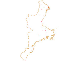 三重県　地図　白　斑点　イラスト
