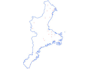 三重県　地図　白　斑点　イラスト