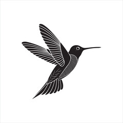 Minimalist Hummingbird Silhouette