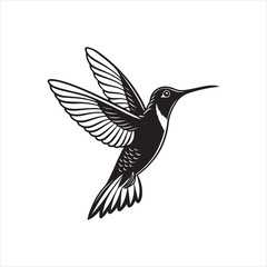 Minimalist Hummingbird Silhouette