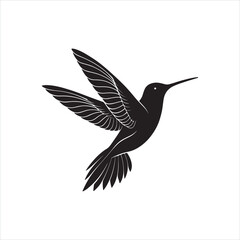 Minimalist Hummingbird Silhouette