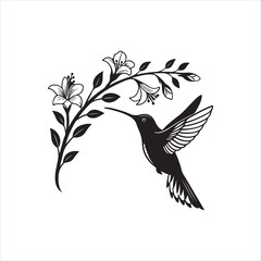 Minimalist Hummingbird Silhouette